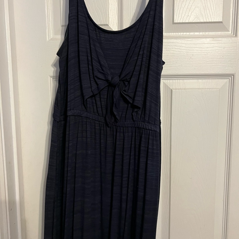 18/20 Lane Bryant maxi dress with tie-dye accent at the bottom.